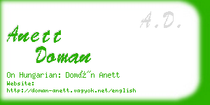 anett doman business card